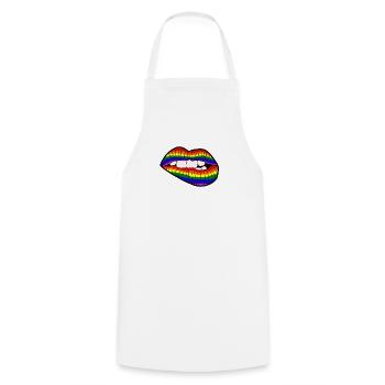 LipBite Rainbow - Tablier de cuisine - blanc - Devant - AI Model Male 185 dark (185cm)