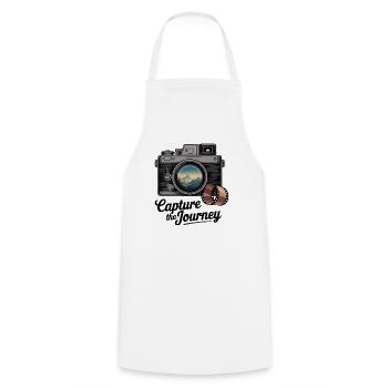 Capturez le voyage - Tablier de cuisine - blanc - Devant - AI Model Male 185 dark (185cm)