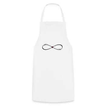 Unendlichkeitssymbol you & me Infinity BFF - Kochschürze - Weiß - Vorne - AI Model Male 185 dark (185cm)