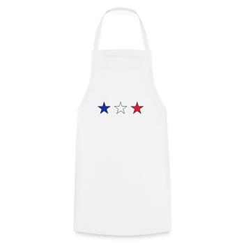 France three stars in blue-white-red - Cooking Apron - white - Front - AI Model Male 185 dark (185cm)