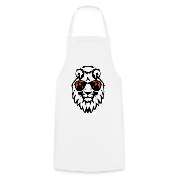 lion animal sun glasses - Cooking Apron - white - Front - AI Model Male 185 dark (185cm)
