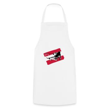 Ski Austria, skiing - Cooking Apron - white - Front - AI Model Male 185 dark (185cm)