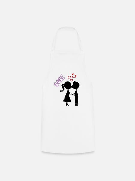 Hochzeit Brautpaar Geschenk Just Married Love - Kochschürze - Weiß