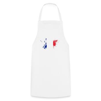 Blob drapeau france - Tablier de cuisine - blanc - Devant - AI Model Male 185 dark (185cm)