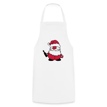 weihnachtsmann mit bier - Kochschürze - Weiß - Vorne - AI Model Male 185 dark (185cm)