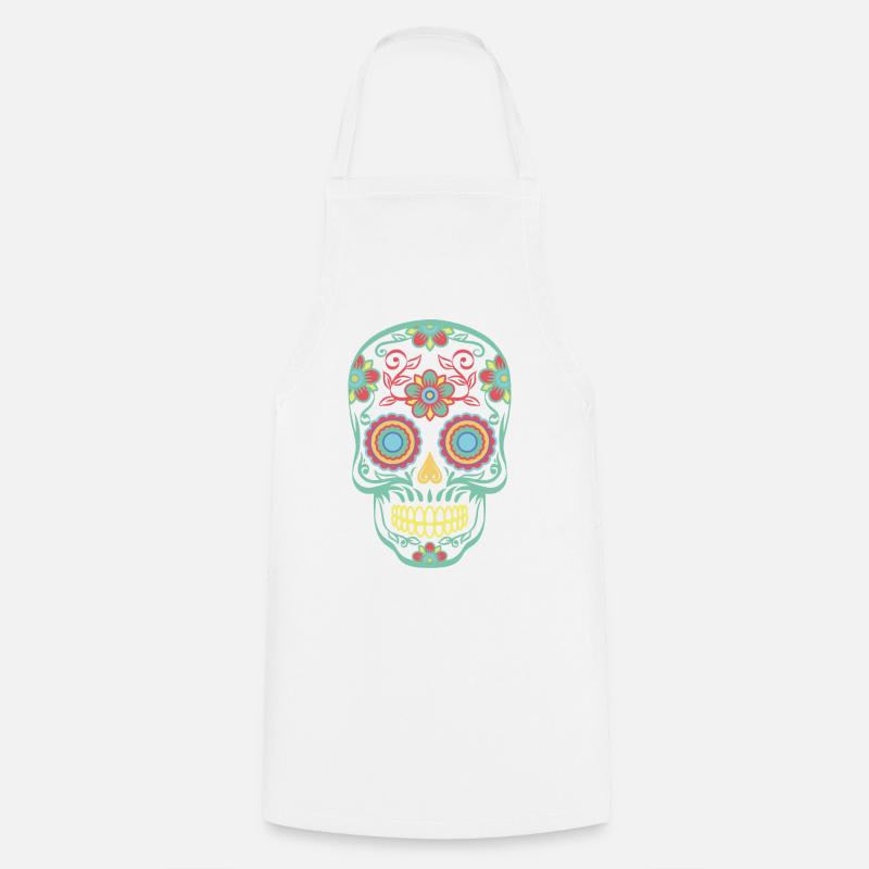Crâne-Mexique - Tablier de cuisine - blanc