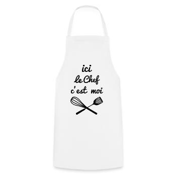 chef cuisine - Tablier de cuisine - blanc - Devant - AI Model Male 185 dark (185cm)