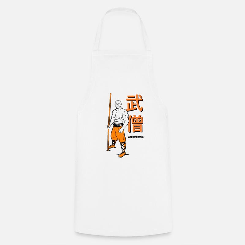 Shaolin Warrior Monk - Cooking Apron - white