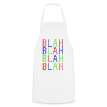 BlahBlahBlah - Kochschürze - Weiß - Vorne - AI Model Male 185 dark (185cm)
