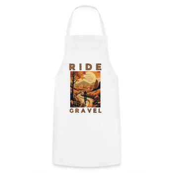 Roulez Gravel Style rétro, sur un vélo de gravier - Tablier de cuisine - blanc - Devant - AI Model Male 185 dark (185cm)