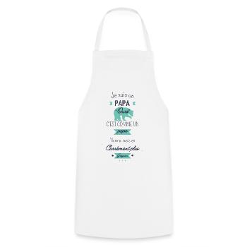Papa ours - Tablier de cuisine - blanc - Devant - AI Model Male 185 dark (185cm)