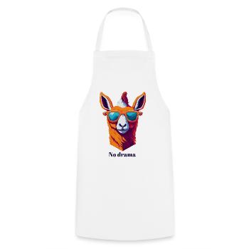 Retro Lama Vibes - Cooking Apron - white - Front - AI Model Male 185 dark (185cm)