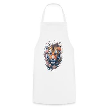 Tiger Cat Predator Nature Big Cat Wilderness - Cooking Apron - white - Front - AI Model Male 185 dark (185cm)