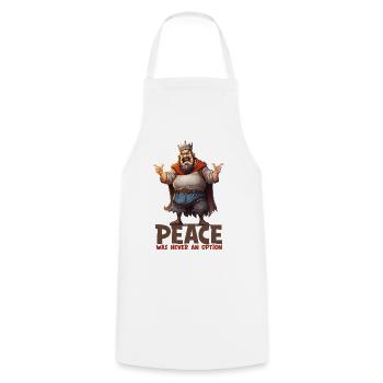 Funny King – Peace Fantasy RPG Design - Cooking Apron - white - Front - AI Model Male 185 dark (185cm)
