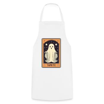 Tarot Geist Karte - Kochschürze - Weiß - Vorne - AI Model Male 185 dark (185cm)