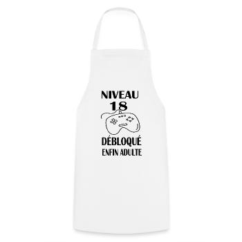 18 ans Anniversaire Garçon Cadeau Gamer T-Shirt - Tablier de cuisine - blanc - Devant - AI Model Male 185 dark (185cm)