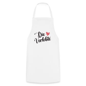 Die Verlobte Freundin Verloben Verlobung Hochzeit - Kochschürze - Weiß - Vorne - AI Model Male 185 dark (185cm)