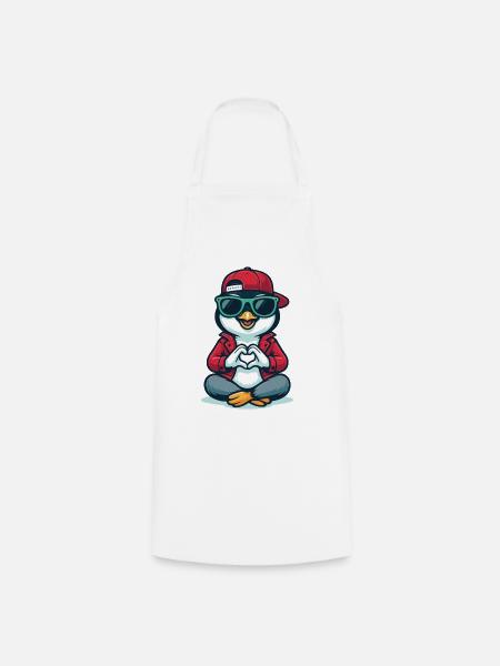 Cool Penguin Love - Kochschürze - Weiß