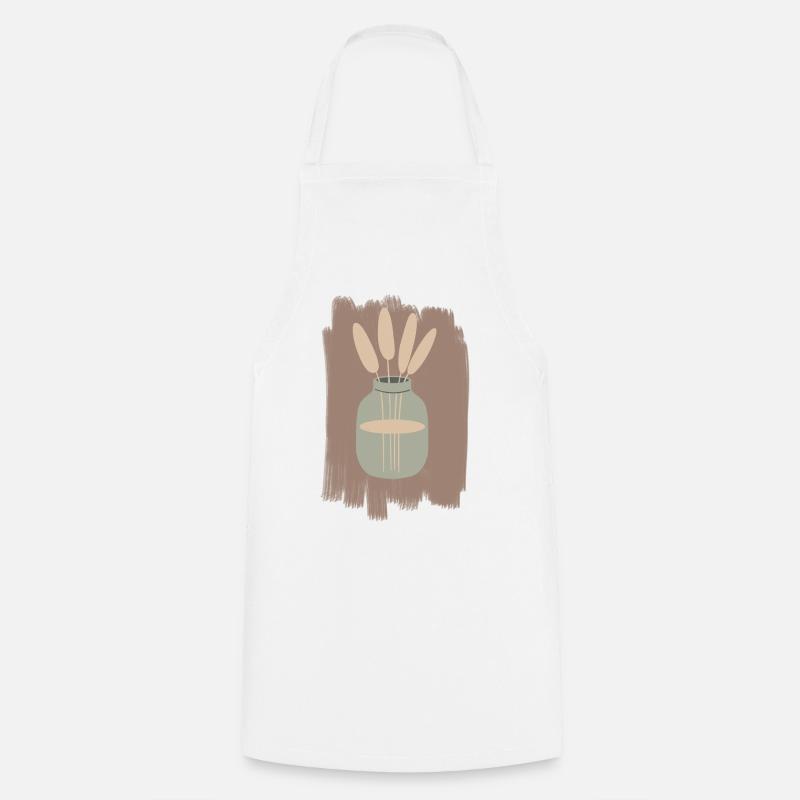Vase with Reed Minimal - Cooking Apron - white