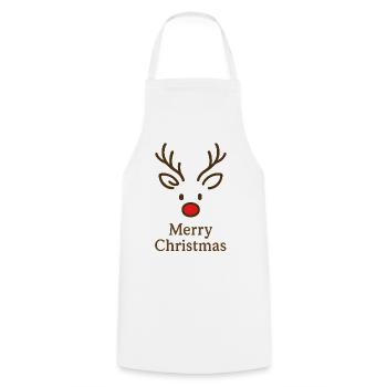 Rentierkopf Merry Christmas - Kochschürze - Weiß - Vorne - AI Model Male 185 dark (185cm)