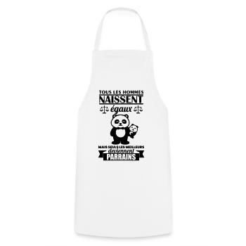 Cadeau Parrain Panda – Meilleur Parrain - Tablier de cuisine - blanc - Devant - AI Model Male 185 dark (185cm)