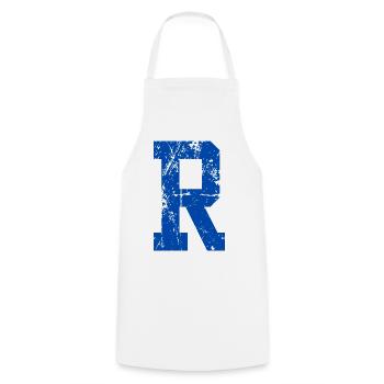 Lettre r sport rétro  - Tablier de cuisine - blanc - Devant - AI Model Male 185 dark (185cm)