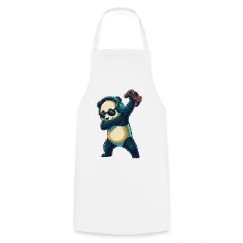 Joueur d’ours panda jouant à des jeux vidéo en art - Tablier de cuisine - blanc - Devant - AI Model Male 185 dark (185cm)