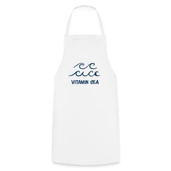 Vitamin Sea Ocean Waves Minimal Beach Design - Kochschürze - Weiß - Vorne - AI Model Male 185 dark (185cm)