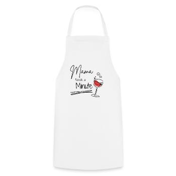 Maman a besoin d’une minute - Tablier de cuisine - blanc - Devant - AI Model Male 185 dark (185cm)