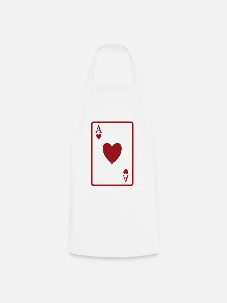 Pokerkarte - Kochschürze - Weiß