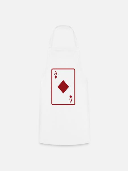 Pokerkarte - Kochschürze - Weiß