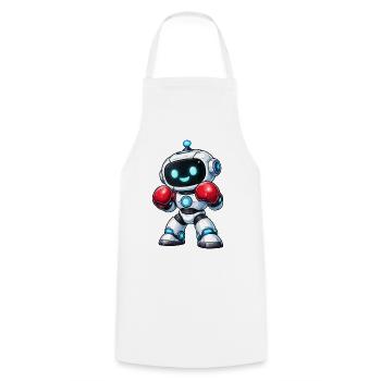 Boxen Roboter Boxer - Kochschürze - Weiß - Vorne - AI Model Male 185 dark (185cm)