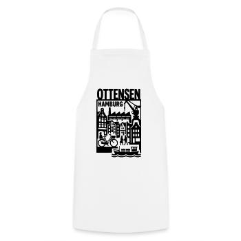 Hamburg Ottensen Retro  - Kochschürze - Weiß - Vorne - AI Model Male 185 dark (185cm)