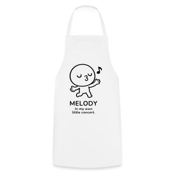 Melody – In My Own Little Concert | Music Mood - Kochschürze - Weiß - Vorne - AI Model Male 185 dark (185cm)