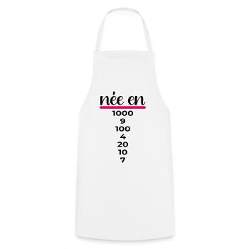 Chiffres Français 1997 Anniversaire - Tablier de cuisine - blanc - Devant - AI Model Male 185 dark (185cm)