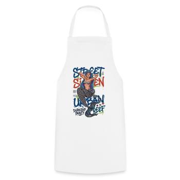 Street Siren Urban Mermaid Graffiti Streetwear Art - Cooking Apron - white - Front - AI Model Male 185 dark (185cm)