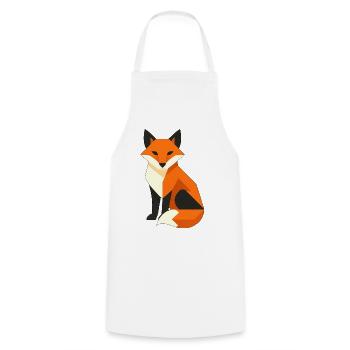 Geometrischer Fuchs – Dark Fox Design - Kochschürze - Weiß - Vorne - AI Model Male 185 dark (185cm)