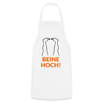 Motivation Beine Hoch - Kochschürze - Weiß - Vorne - AI Model Male 185 dark (185cm)