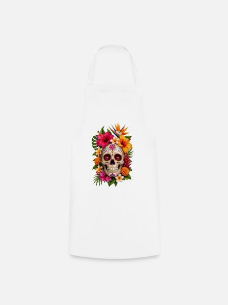 Halloween Sugar Skull Sugarskull  - Kochschürze - Weiß