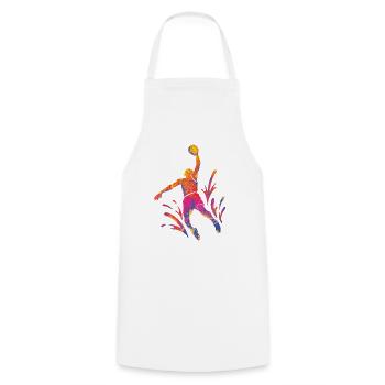 Basketteur Coloré Paint Slam Dunk Sports - Tablier de cuisine - blanc - Devant - AI Model Male 185 dark (185cm)