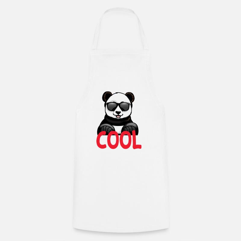 cooler Panda - Kochschürze - Weiß