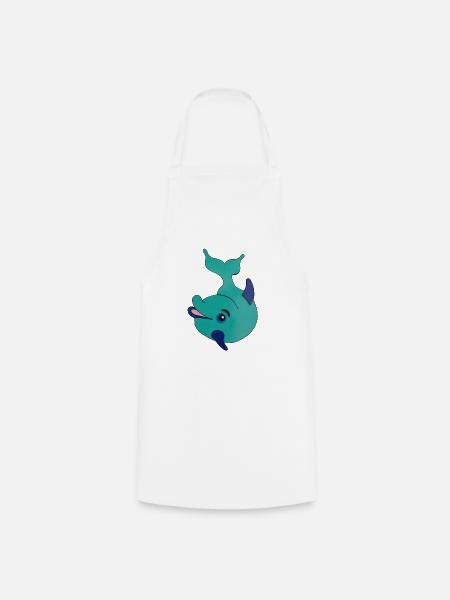 Delfin - Kochschürze - Weiß