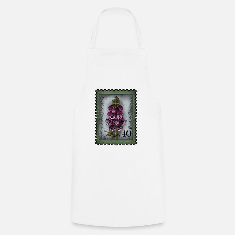 Stamp Foxglove - Cooking Apron - white