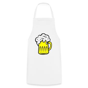 Beer 002 - Cooking Apron - white - Front - AI Model Male 185 dark (185cm)