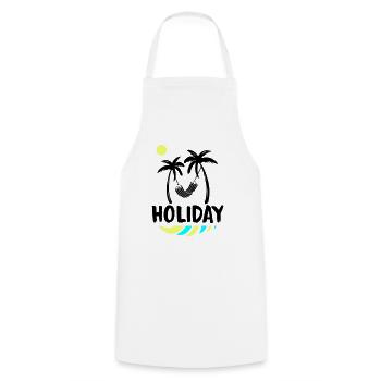 palms relax holiday - Kochschürze - Weiß - Vorne - AI Model Male 185 dark (185cm)