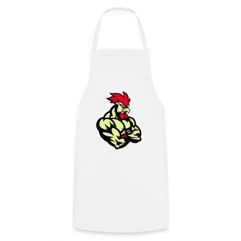Coq Bande Dessinée - Tablier de cuisine - blanc - Devant - AI Model Male 185 dark (185cm)