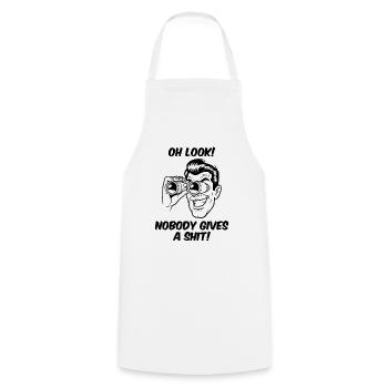 nobody gives a shit - Cooking Apron - white - Front - AI Model Male 185 dark (185cm)