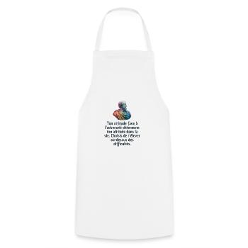 T-shirts Stoïcisme : L'inspiration à portée de soi - Tablier de cuisine - blanc - Devant - AI Model Male 185 dark (185cm)