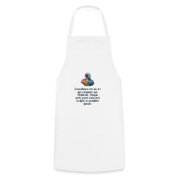 T-shirts Stoïcisme : L'inspiration à portée de soi - Tablier de cuisine - blanc - Devant - AI Model Male 185 dark (185cm)