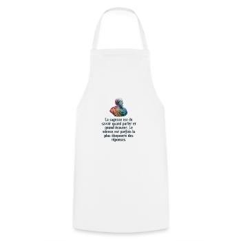 T-shirts Stoïcisme : L'inspiration à portée de soi - Tablier de cuisine - blanc - Devant - AI Model Male 185 dark (185cm)